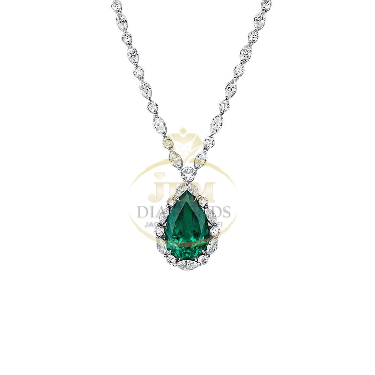Natural Vivid Green Colombia Emerald Necklace