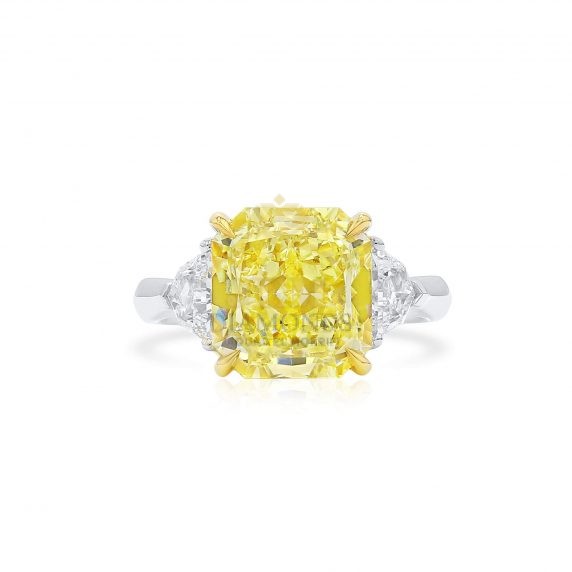 Fancy Light Yellow Diamond Ring, 5.93 Ct. (6.60 Ct. TW), Radiant shape, GIA Certified, 2215513160